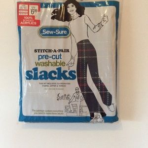 1971 Sew-Sure Pre Cut Slacks All Included in Bag